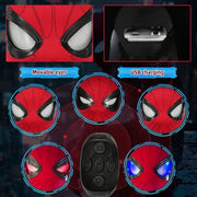 Spider Superhero Dynamic Mask - Remote LED Light & Moving Mech Eyes for Immersive Hero Experience, Nice Choice for Superhero Fans